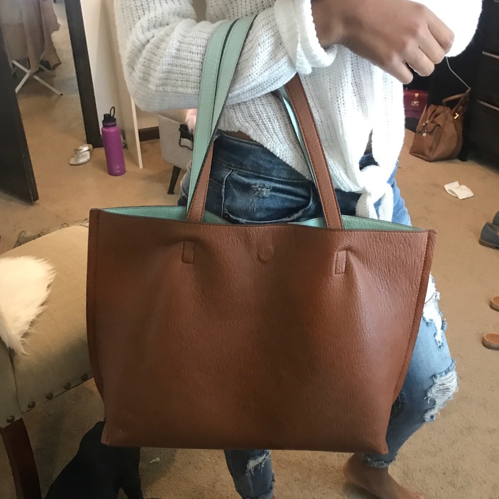 Vegan Leather reversible tote